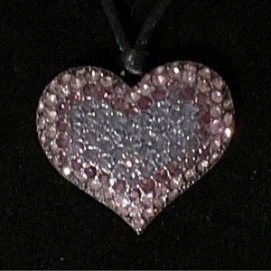 🟡Pink Rhinestone Heart Necklace